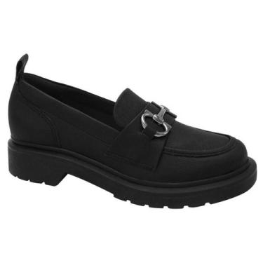 Imagem de Mocassim Quiz 61-1881-03 Loafer Tratorado Feminino, Preto, 37