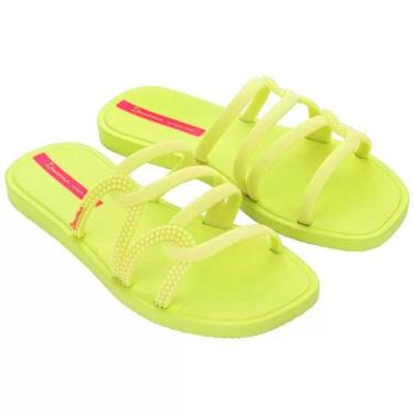 Imagem de Sandalia Feminina Slide Ipanema Solar Chinelo Rasteirinha, Amarelo, 38