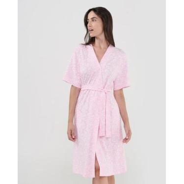 Imagem de Roupão Curto Feminino Felpudo Confortável Rosa Lohe Rosa Lohe, Rosa, G