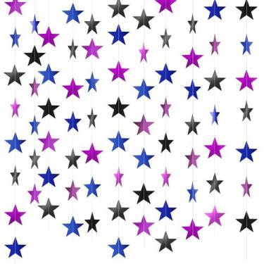 Imagem de Guirlanda de estrelas decorativa com glitter Patelai 40 m (10 unidades