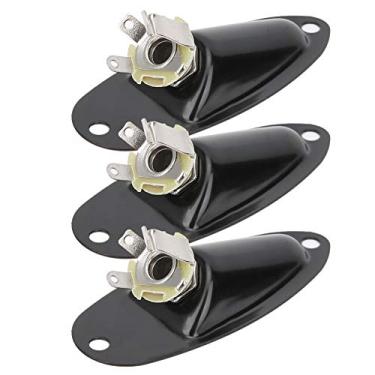 Imagem de Pacote com 3 tomadas de entrada de saída para captador de guitarra elétrica com 6 parafusos compatíveis com guitarra elétrica estilo ST