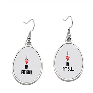 Imagem de Brinco I Love Pit Bull – Brincos pendentes para meninas – Presente de festa de aniversário dos namorados