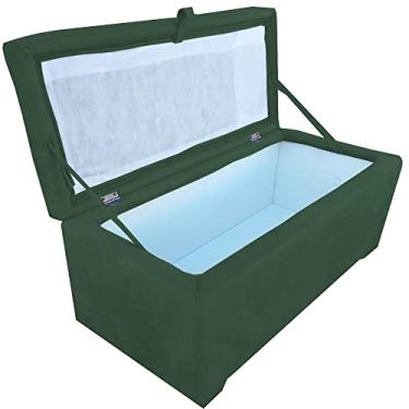 Imagem de Puff Retangular Baú Pé De Cama Solteiro Porta Brinquedos Verde - Moveis Aguias