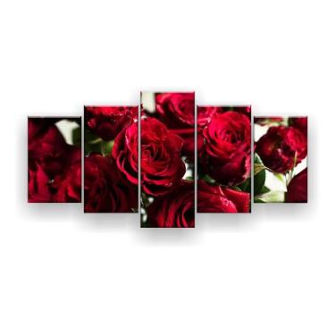 Imagem de Quadro Decorativo Botões De Rosas Abertos 129x61 Sala Quarto