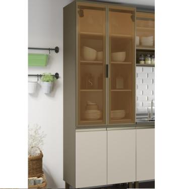 Imagem de Cristaleira 04 Portas 71,5cm Cozinha Évilin Henn - Duna com Cristal