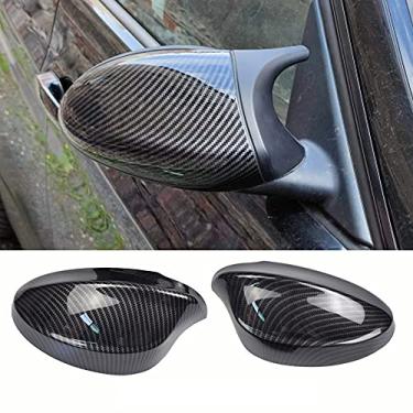 Imagem de Capa de espelho retrovisor preta de fibra de carbono para BMW 1 3 Series E81 E82 E87 E88 E90 E91 E92 E93 (fibra de carbono)