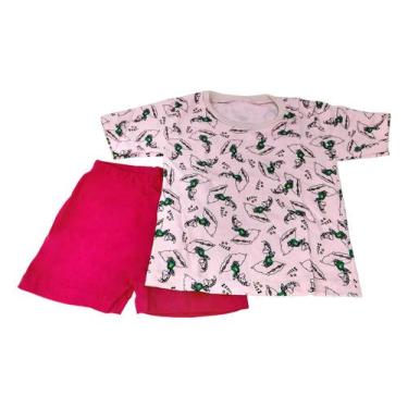 Imagem de Pijama Infantil Manga Curta Menina Verão Rosa Pink - Mda