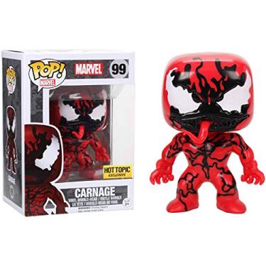 Imagem de Funko Carnage (exclusivo Hot Topic): Marvel Universe x POP! Boneco de vinil Marvel e 1 pacote de protetor gráfico de plástico PET compatível com POP [#099/06182 - B]