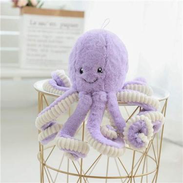 Imagem de Venda imperdível 40-80 cm Adorável Simulação Polvo Pingente Pelúcia Brinquedo de pelúcia Animal macio Acessórios para casa Boneca fofa Presentes para crianças (Color : Purple, Height : 60cm)