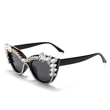 Imagem de Óculos de sol de luxo moda vintage olho de gato diamante feminino masculino cristal strass óculos de sol designer tons óculos, 3, tamanho único