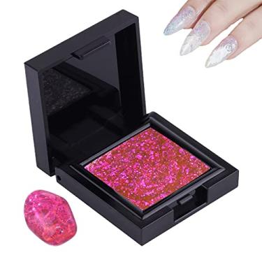 Imagem de Yajun Purpurina em pó para unhas, gel de arte sólida 3D, esmalte brilhante, manicure, decoração, espelho, pigmento, kit com paus de sombra de olhos, decoração de arte clássica, 3 peças, pink, 4 * 4 * 1,5 cm