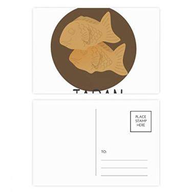 Imagem de Conjunto de cartão postal tradicional japonês local peixe lanche cartão postal de aniversário envio cartão de agradecimento