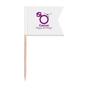 Imagem de Marcação de palito de dente para festa de aniversário, celebração de câncer, marcação de palito de dente para festa de bolo comida prato de queijo