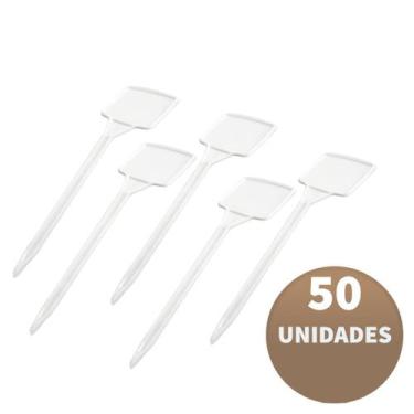 Imagem de Kit Placas Identificação De Plantas Cinza Nutriplan 40 Cm 50 Unidades