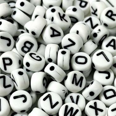 Imagem de Kit Miçangas Alfabeto 1000 Letras Missangas Bijuterias Colar Pulseiras