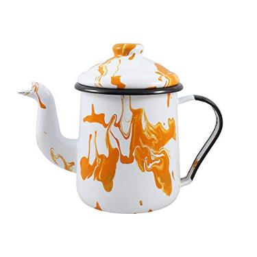 Imagem de Cafeteira Tradicional 12 Esmaltada Marmorizada Laranja - 1100 ml - Ewel