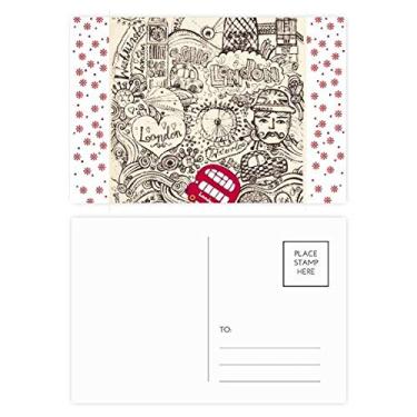 Imagem de British Bus London Eyes Big Ben Reino Unido Natal Flor Celebração Cartão Postal Blessing Mailing Card