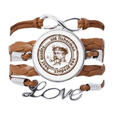 Imagem de DIYthinker Bracelete clássico de capitão do velho pescador, corrente de amor, presente