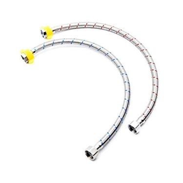 Imagem de Conjunto de 3 peças divididas para banheira de jacuzzi preto fosco, misturador de banheira de massagem, torneira de desviador de 2 vias, cabeça de chuveiro e entrada de cachoeira, mistura de água quente fria cromada, com tubo de chuveiro de 1,5 m