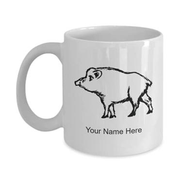 Imagem de Caneca de javali personalizada, copo de café selvagem, ideia de presente de javali selvagem, copo de javali personalizado, caneca de javali selvagem personalizada - caneca de café de 325 ml