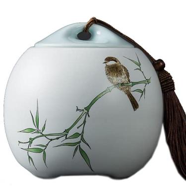 Imagem de 12,4 cm Tea Caddy Ceramic Sealed Lans Puer Tea Jar Household Storage Lans Decore