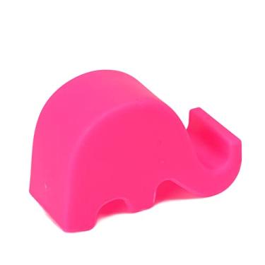 Imagem de Suporte de telefone de mesa de animal, suporte de telefone de elefante de plástico para smartphone, suporte de telefone celular de elefante fofo para mesa, casa, escritório, presente de aniversário (rosa vermelho)