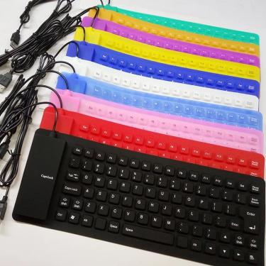 Imagem de 85 teclas portátil mini usb teclado flexível à prova d' água teclado de jogo de silicone macio