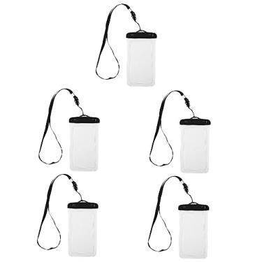 Imagem de jojofuny 5 Unidades bolsa impermeável para celular capa de celular saco protetor de telefone de natação capa de telefone com tela sensível ao toque ar livre bolsa protetora saco de água PVC