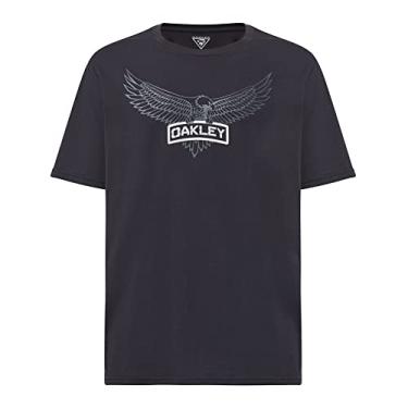 Imagem de Oakley Camiseta masculina com aba Si Eagle, Blackout, XX-Large