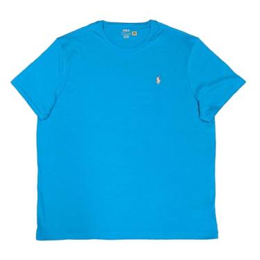 Imagem de Polo Ralph Lauren Camiseta masculina de manga curta, Azul brilhante (pônei laranja), XXG