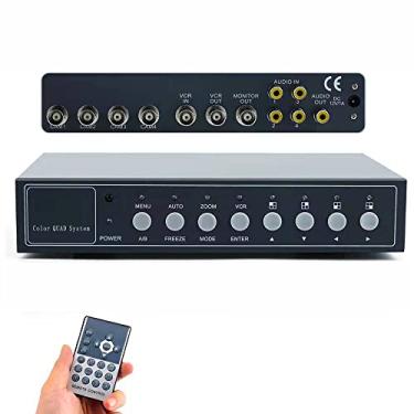 Imagem de Quádrupla Vigilância Vídeo Colorido 4 Canais para Câmeras de CFTV, Recursos com Zoom Digital, Congelamento de Vídeo, Alarme Perda de Vídeo e Detecção Movimento, Entrada/Saída de Audio