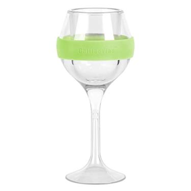 Imagem de ChilledVino Frosty Drinkware - Copos de vinho congeláveis para todos os fins - Copo isolado com haste e manga de silicone - Copos de vinho ao ar livre de BPA (verde)