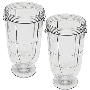 Imagem de 2 peças de substituição de copo de 473 ml, compatível com o espremedor Magic Bullet MBR-1701 /MBR-1702 /MBR-1101/ MB-BX1770-02/ MB1001/ MBR-0301/MBR-0701P/MB1001B/MB-1001C (2, 4, 470 ml) 140 cm. g