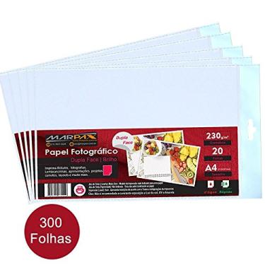 Imagem de Papel Fotográfico Dupla Face 230g A4 210x297 Marpax 300Fls