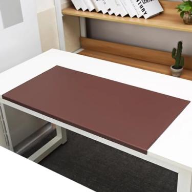 Imagem de Almofada de mesa de couro PU, protetor de mesa grande, tapete de mesa impermeável de 61 x 40 cm, tapete de mesa para laptop, mouse pad antiderrapante multifuncional, para escritório e casa