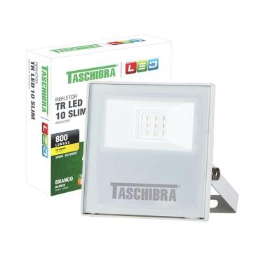 Imagem de Refletor Taschibra Led Tr Slim Luz Branco Quente 10W 3000K Branco Bivolt