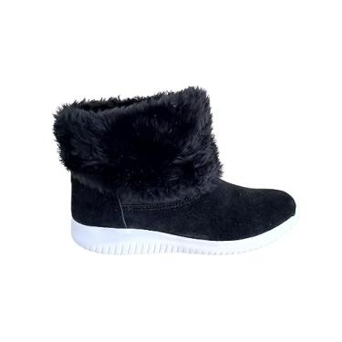 Imagem de Botinha Feminina em Couro Preta Pelinho Inverno Marina Mello Cor:Preto;Tamanho:37