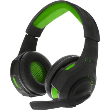 Imagem de Fone de ouvido estéreo para jogos Sentry HPXGX100GR, verde; controles de volume e microfone liga/desliga; microfone omnidirecional rotativo; faixa de cabeça ajustável; almofadas confortáveis para uso