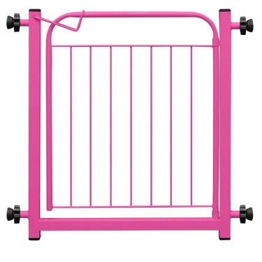 Imagem de Portão Portãozinho 69cm Pet Portátil Dobrável Rosa