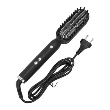 Imagem de Pente Alisador de Cabelo, Escova de Alisamento Portátil Aquecida para Diferentes Tipos de Cabelo (Plugue UE 220-240 V)