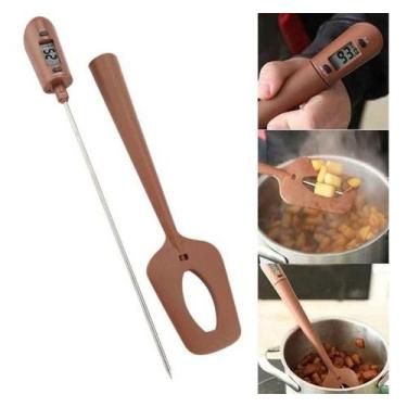 Imagem de Espátula Com Termômetro Digital Culinária Chocolate Pratica - Clink