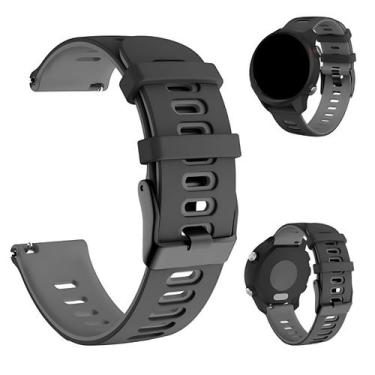 Imagem de Pulseira 22mm e 20mm Silicone Color p/ Relógio c/ Pinos - Poolsy, Pret