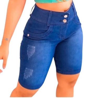 Imagem de Bermuda Jeans Feminina Cós Alto: curvas em destaque. - Fortaleza Jeans