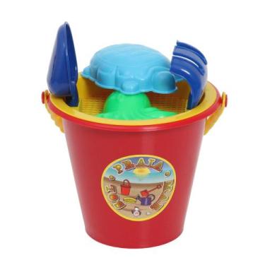 Imagem de Baldinho de Praia Infantil Com 6 Acessórios Divertidos Areia - Pica Pa