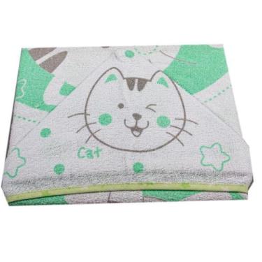 Imagem de Toalha Filhotes Felpuda Minasrey Todos Modelos 3299,  Gatinho/Verde 32