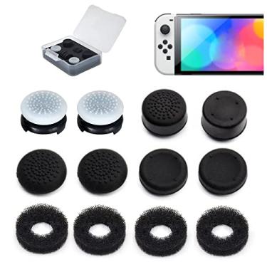 Imagem de ZHI-NYLLDJS Thumb Grip Set Joystick Caps Compatible with Nintendo Switch/OLED/Lite ,Silicone Analog Stick Caps for Switch Joy-con–Precision Rings,Thumb Grips Case,Thumb Grip 4Pairs(8pcs) ,White+black