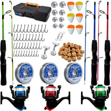 Imagem de Kit Maleta De Pesca Completa 3 Varas 1,30m 10kg Molinetes - Summer, KI