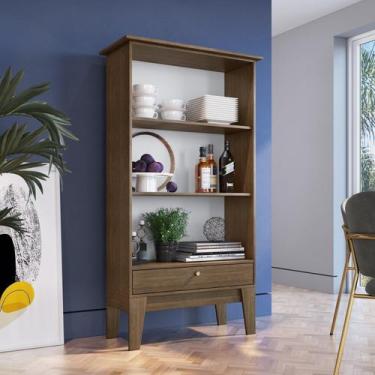 Imagem de Estante para Livros Retrô com 1 Gaveta 160cmx83cm - Móveis Canção