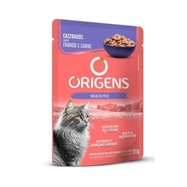 Imagem de Origens Sachê para Gatos Castrados Sabor Frango e Carne 85 g