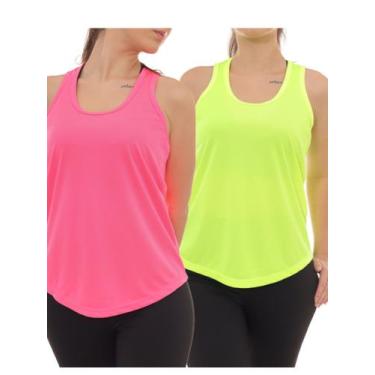 Imagem de Kit 2 Peças - Camiseta Regata Feminina Dry Fit Estampada Poliester Aca